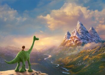 AN UNLIKELY PAIR - In Disney?Pixar's THE GOOD DINOSAUR, Arlo, an Apatosaurus, encounters a human named Spot. Together, they brave an epic journey through a harsh and mysterious landscape. Directed by Peter Sohn, THE GOOD DINOSAUR opens in theaters nationwide Nov. 25, 2015. ?2015 Disney?Pixar. All Rights Reserved.