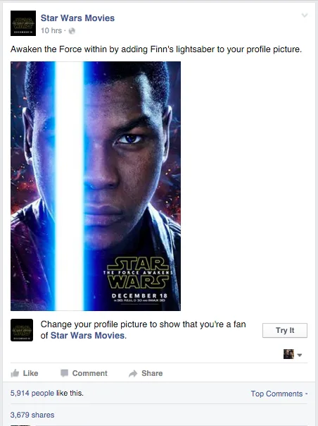 Star Wars Facebook Lightsaber