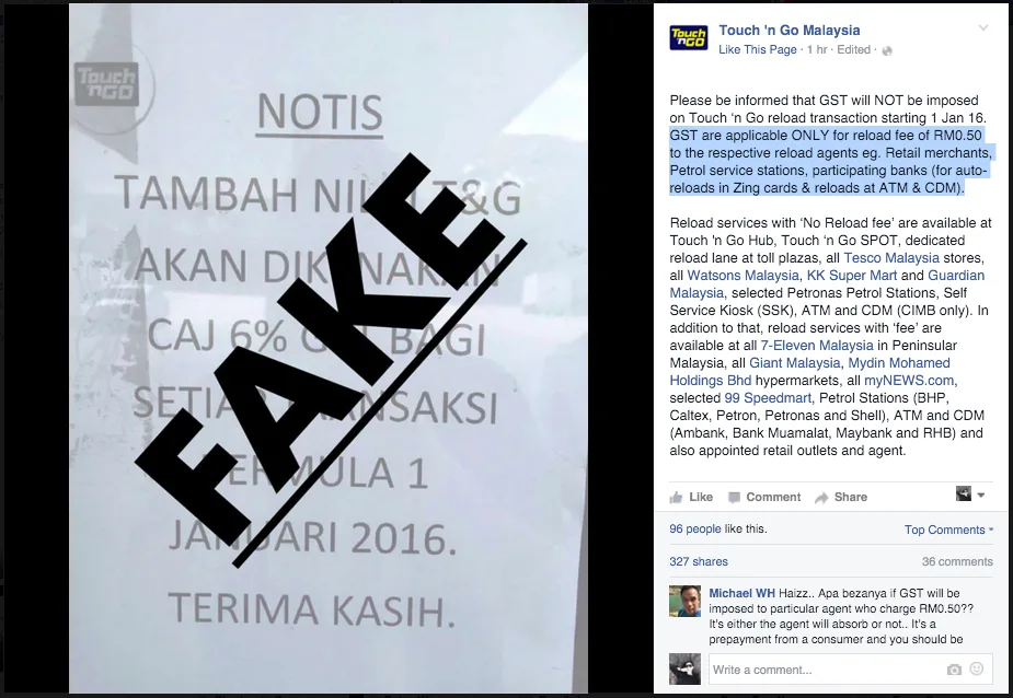 Touch n Go Reload Fee