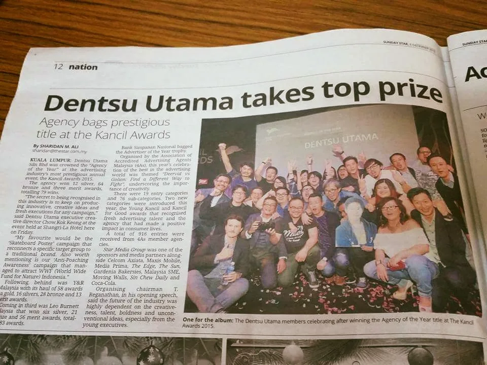 Source: Dentsu Utama's Facebook page