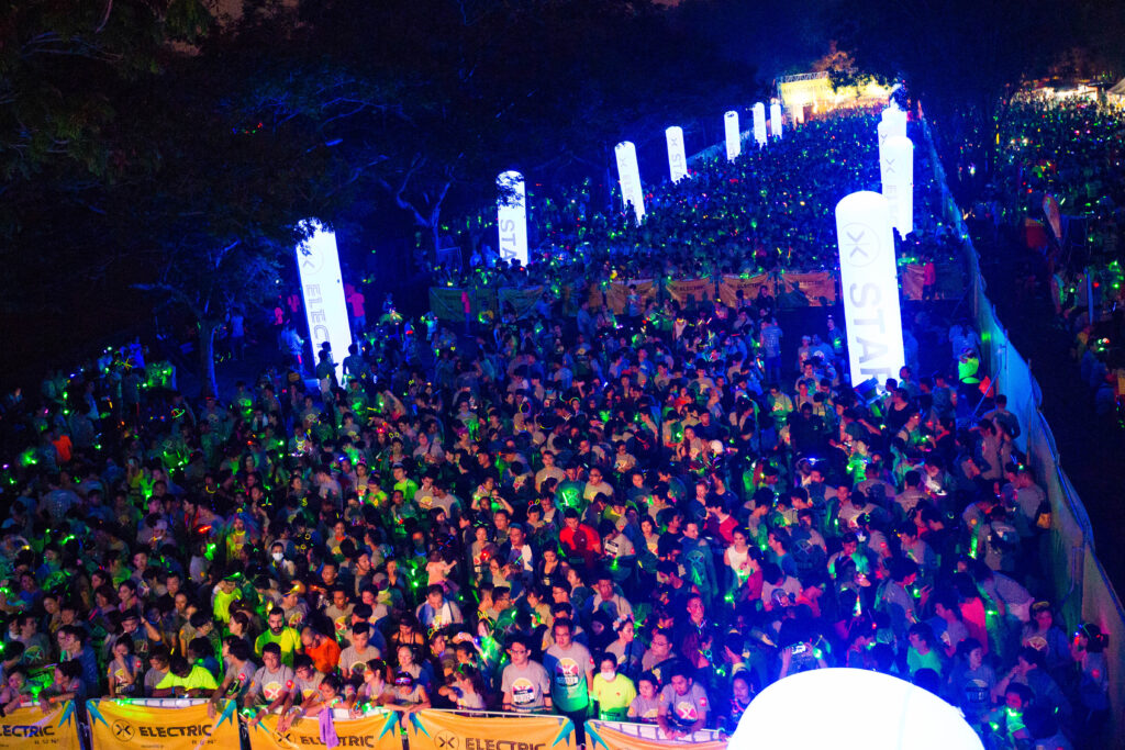 Crowd shot at the starting line of Electric Run® Malaysia 2015