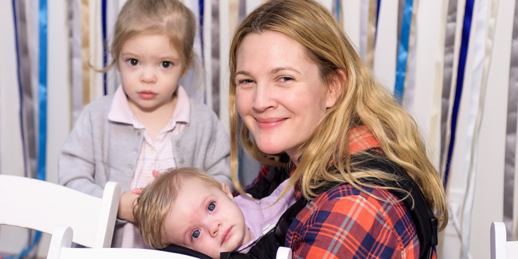 LOS ANGELES, CA - DECEMBER 13: Drew Barrymore, Olive Barrymore Kopelman and Frankie Barrymore Kopelman attend Baby2Baby Holiday Party Presented By The Honest Company on December 13, 2014 in Los Angeles, California. (Photo by Stefanie Keenan/Getty Images for Baby2Baby)