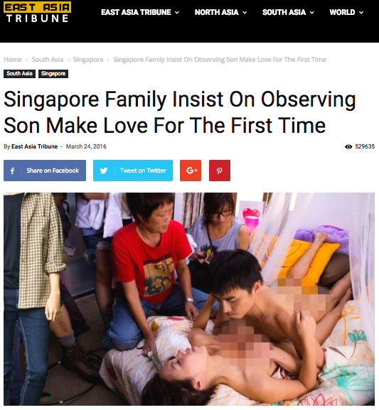 Singapore Family Insist On Observing Son Make Love For The First Time