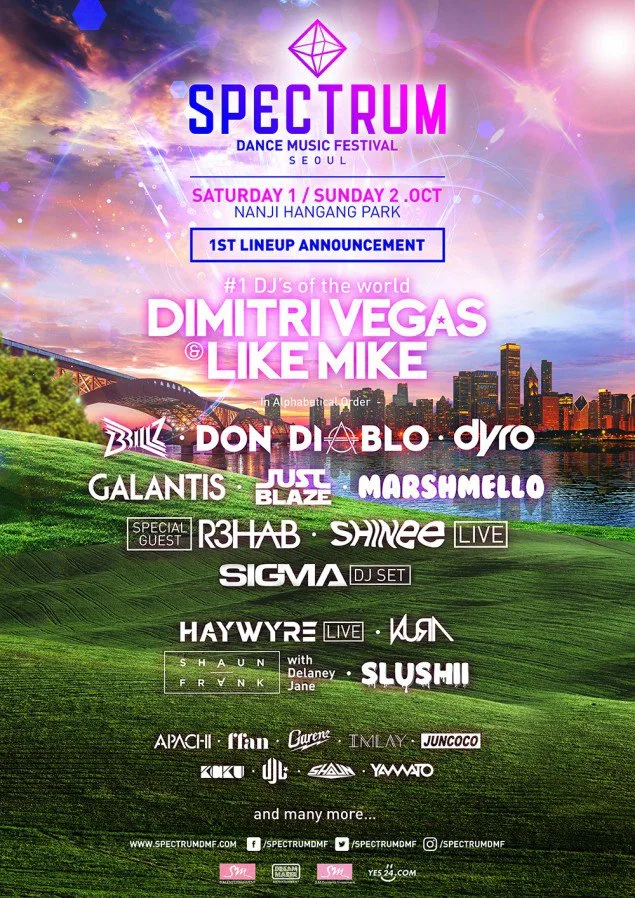 Spectrum Dance Music Festival Korea Lineup