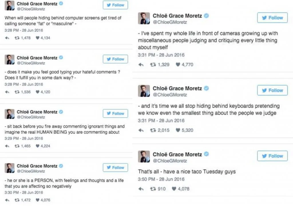 Source: Chloë Grace Moretz's Twitter Screenshot