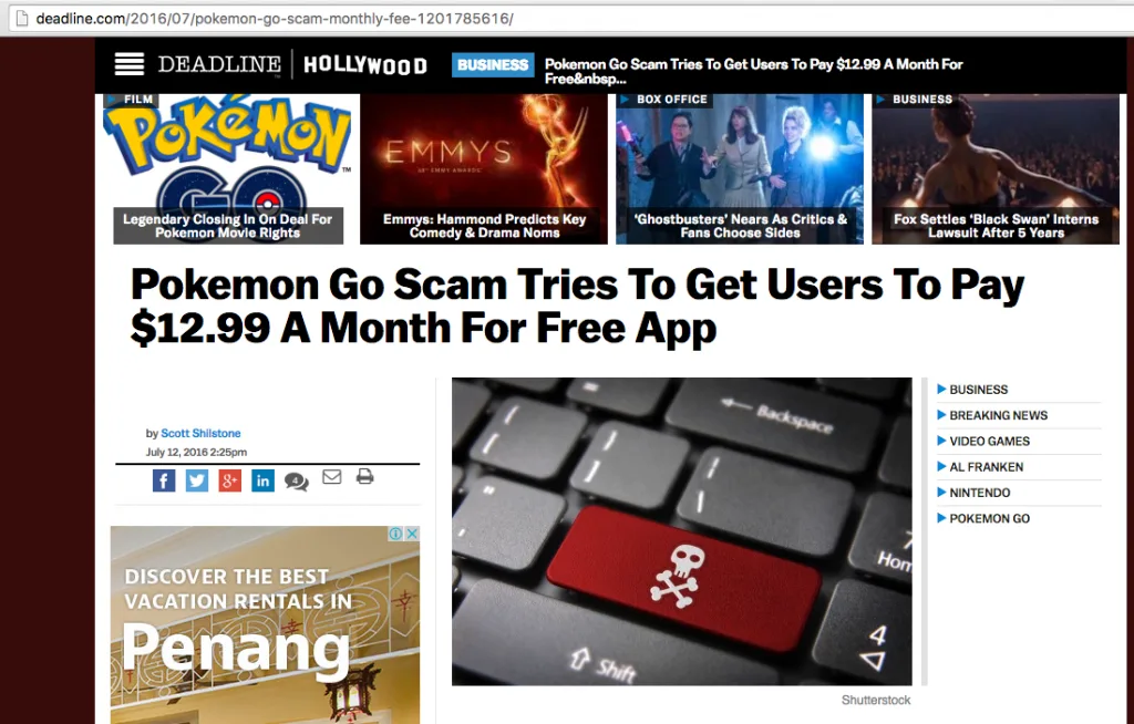 Pokemon Go Scam