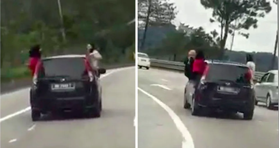 Girls outside car Genting