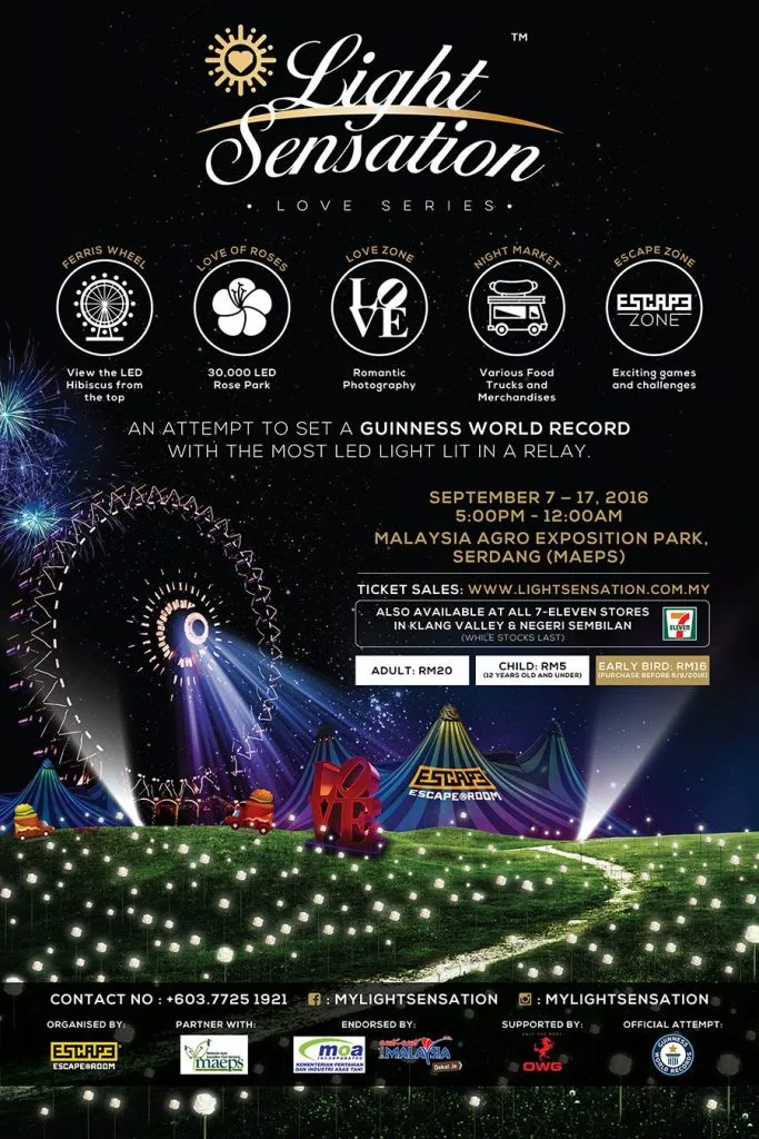 light sensation ticket charge