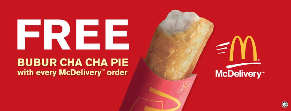 McDonalds Free Bubur Cha Cha Pie With Every McDelivery Order