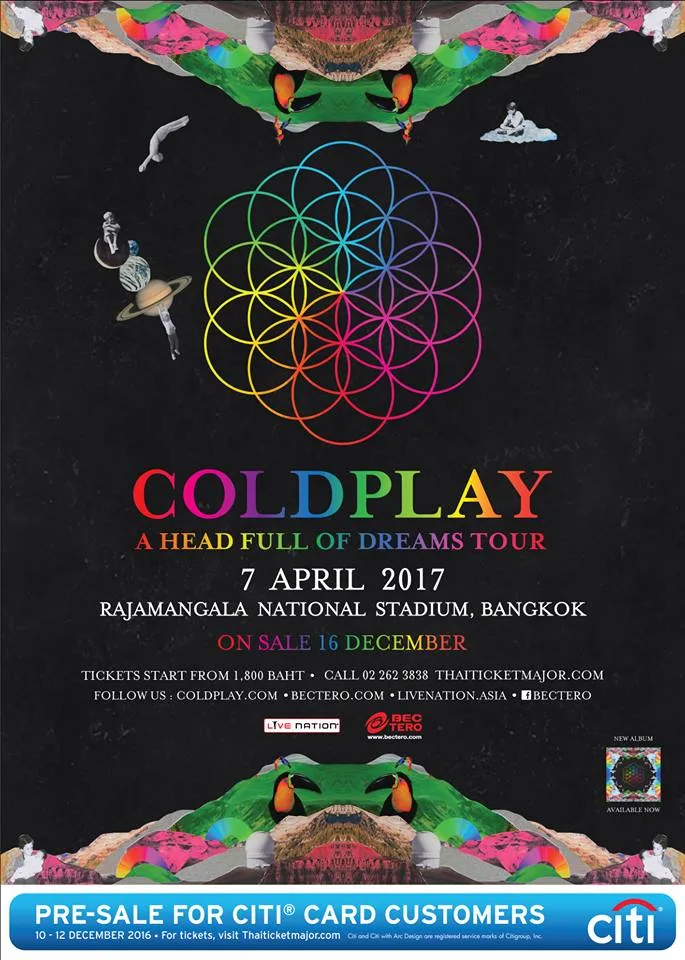 Coldplay Bangkok April 2017