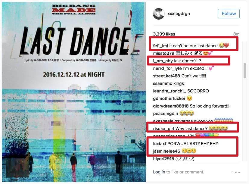 Bigbang lyrics dance last Last Dance