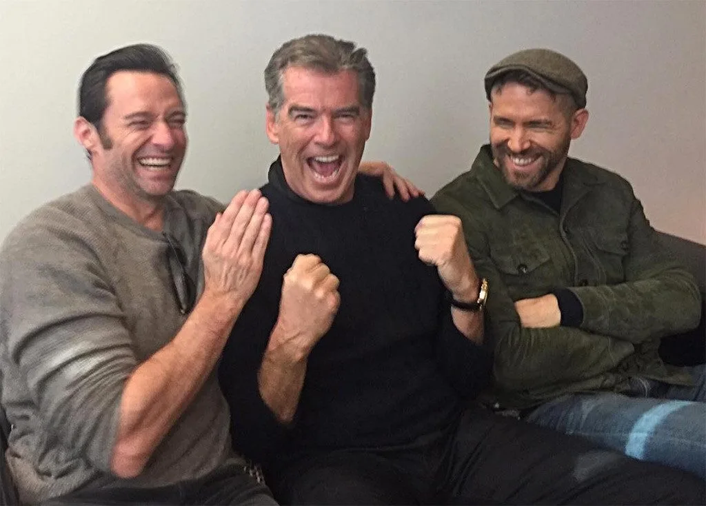 deadpool-hugh-jackman pierce-brosnan ryan-reynolds
