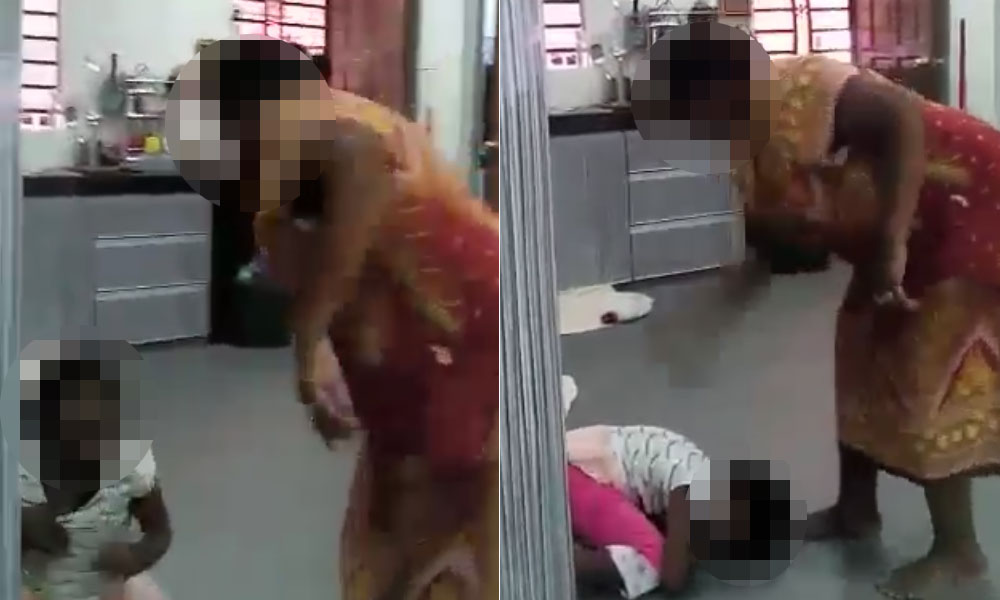 Elderly Woman Abuse Child