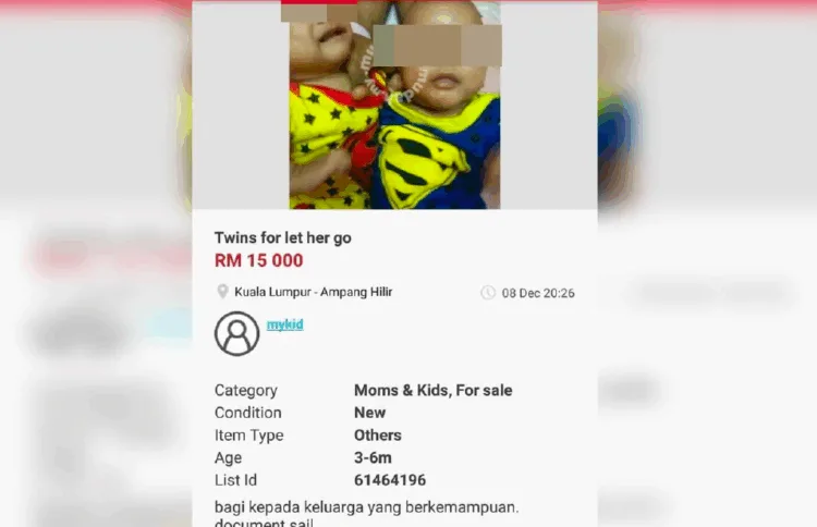 Malaysian Couple Sells Babies