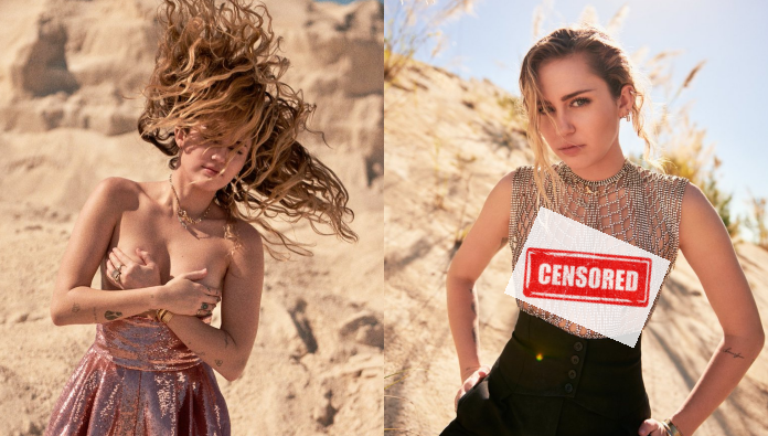Big Boobs Porn Miley Cyrus - Miley Cyrus Poses Topless In VF Photoshoot; Explains Why She & Liam Got  Married