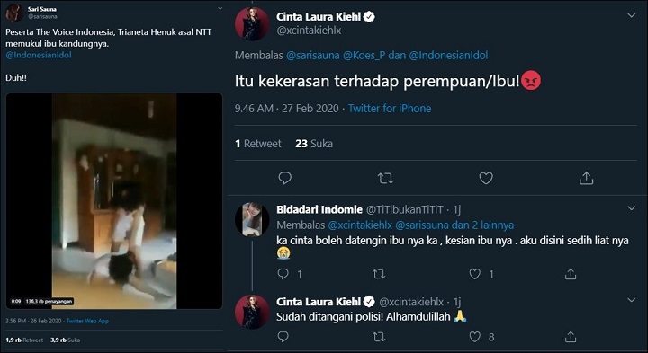 Cinta Laura Kiehl Reacts To Clip Of The Voice Indonesia Star Beating Her Own Mother Hype Malaysia