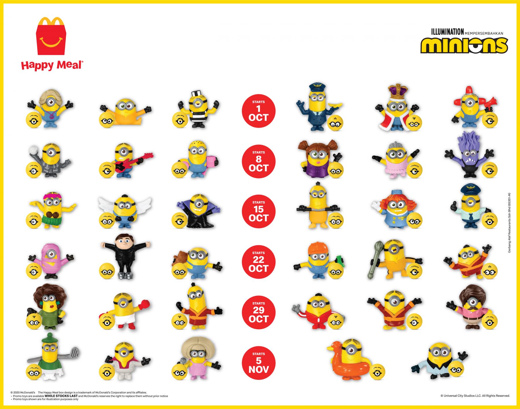 Mcdonald S Collect These Golden Minions With Every Happy Meal Set Hype Malaysia