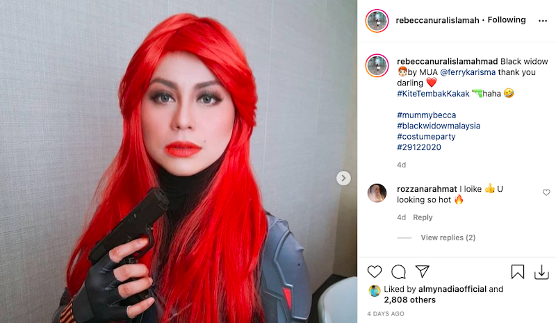M Sian Actress Criticised For Her Controversial Black Widow Costume Hype Malaysia