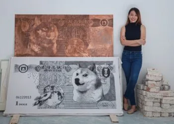 “Doge the Moon”, Red Hong Yi’s first NFT from her Meme Banknotes Series, has dropped on the Binance NFT Marketplace. Photography by Annice Lyn