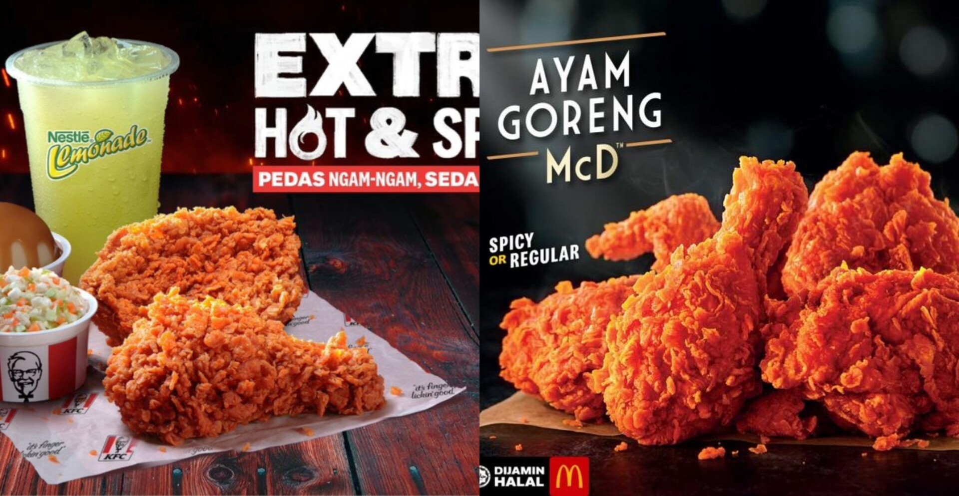 KFC's New Extra Hot & Spicy Chicken vs McD's Spicy Ayam Goreng