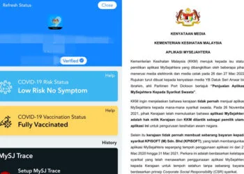 SOURCE: MYSEJAHTERA, FACEBOOK.COM/KEMENTERIANKESIHATANMALAYSIA
