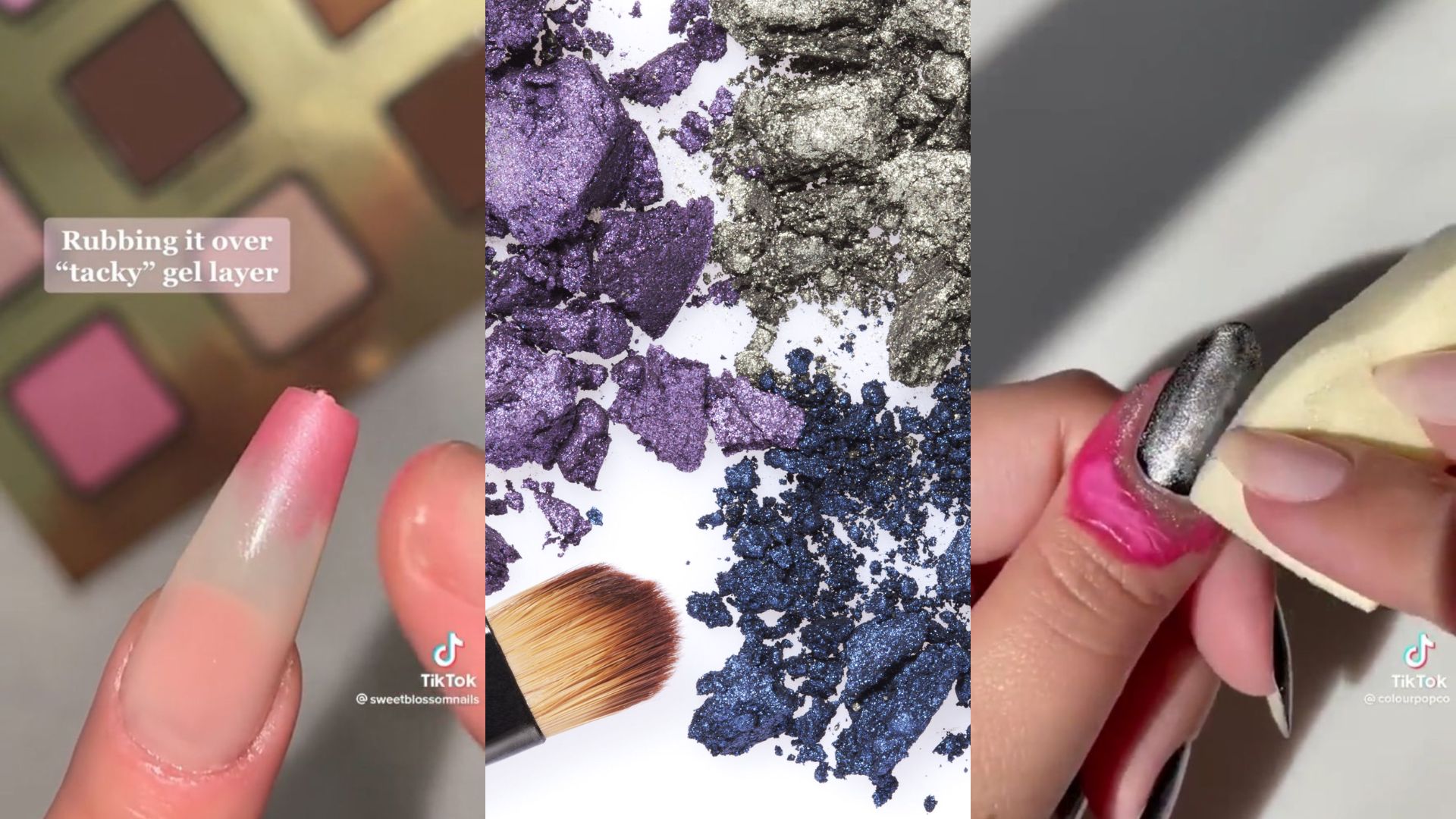 Valentine blush nails using the eyeshadow nail hack : r/Nails