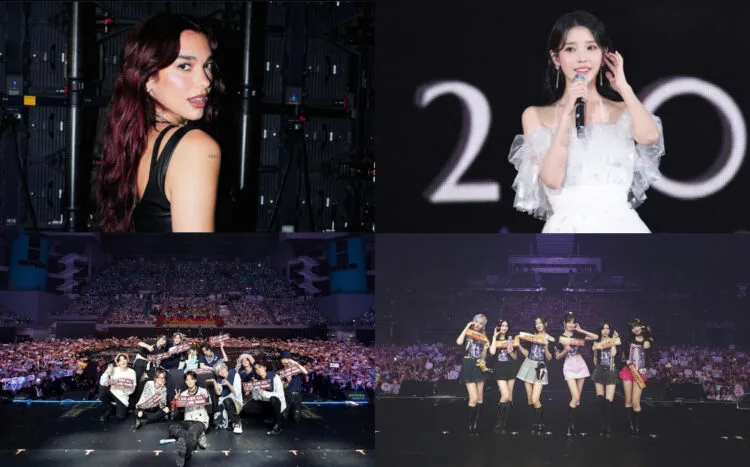 Sources: Instagram /@dualipa, Instagram /@dlwlrma, Instagram /@yg_treasure_official, Instagram /@ivestarship