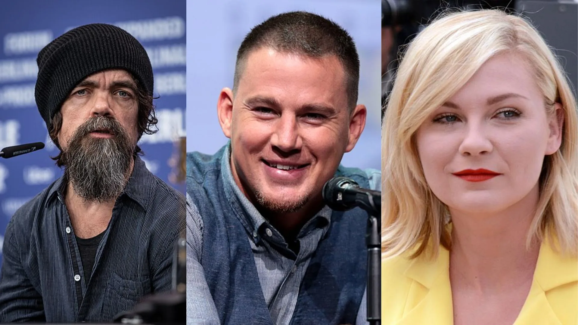 Collage of Peter Dinkage, Channing Tatum, and Kirsten Dunst