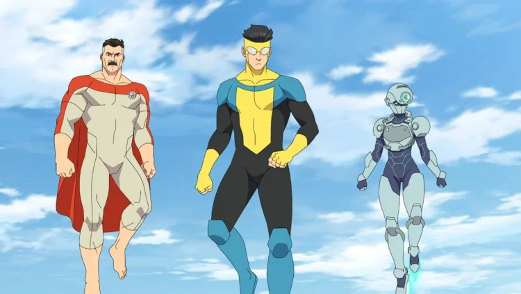 Invincible, Omni Man and Tech Jacket arrive on Earth in Invincible