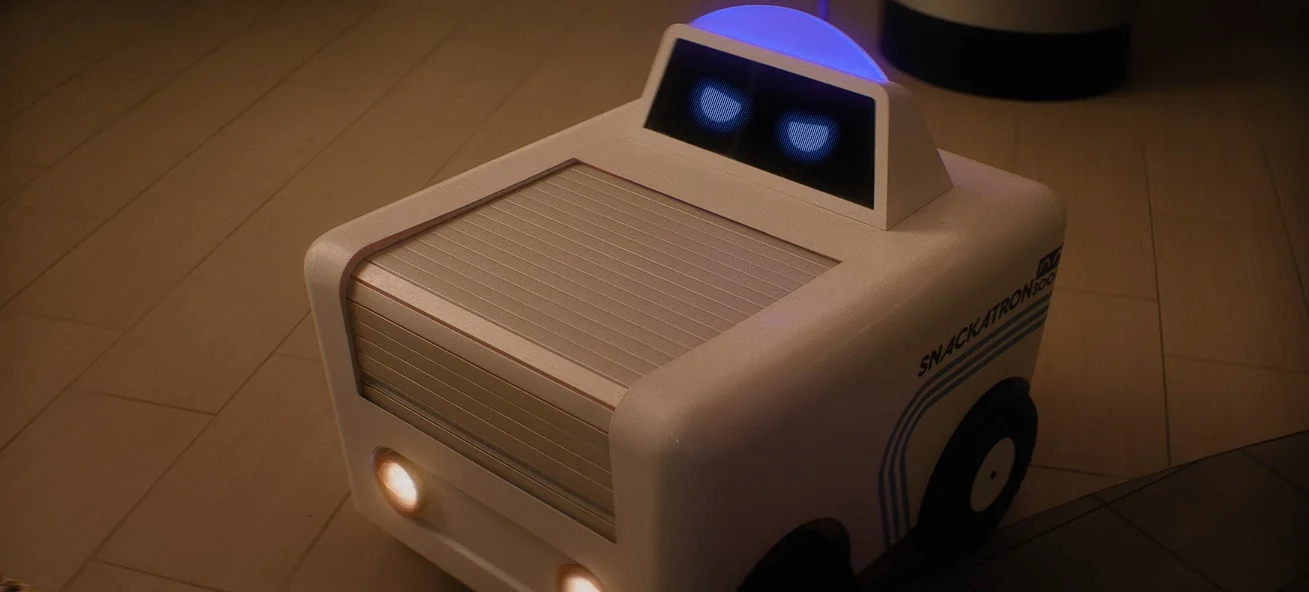 Little Pizza delivery robot in "Pizza Movie"