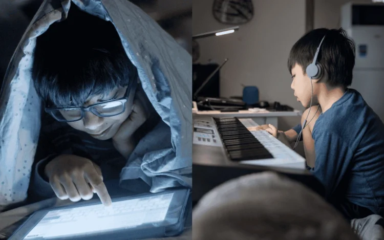 Photo by Kampus Production: https://www.pexels.com/photo/boy-in-black-framed-eyeglasses-using-a-digital-tablet-7414100/ & Photo by Ryan Fatalla: https://www.pexels.com/photo/boy-in-blue-crew-neck-shirt-using-white-earbuds-4296611/