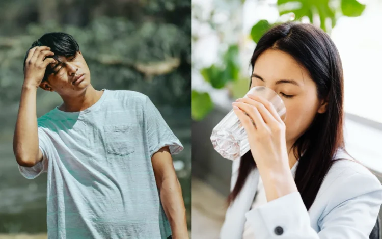 Photo by Prakash Thapa on Unsplash & Photo by www.kaboompics.com: https://www.pexels.com/photo/close-up-shot-of-a-woman-drinking-a-glass-of-water-8547628/