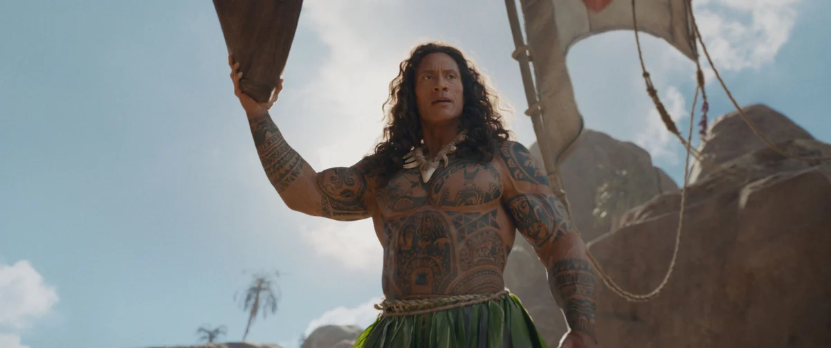 Dwayne Johnson as Maui in "Moana"