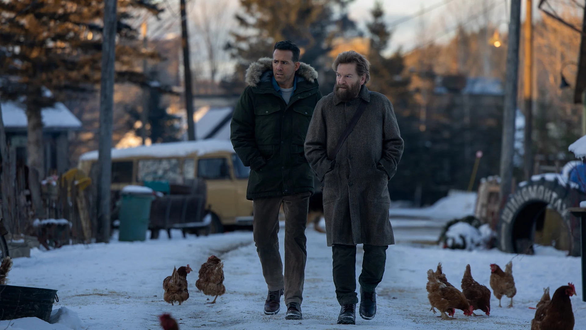 Kenneth Branagh and Ryan Reynolds in "Mayday," now streaming on Apple TV.