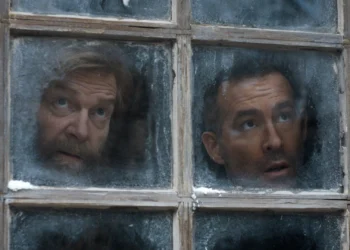 Kenneth Branagh and Ryan Reynolds in "Mayday," now streaming on Apple TV.