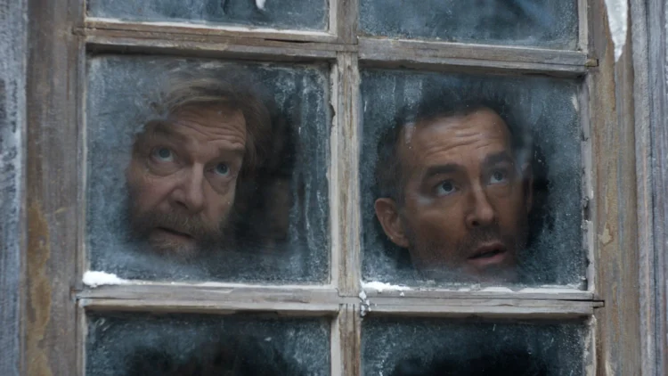 Kenneth Branagh and Ryan Reynolds in "Mayday," now streaming on Apple TV.