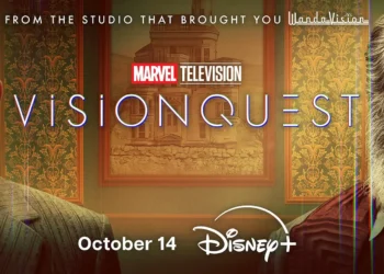 James Spader as Ultron and Paul Bettany as Vision in Marvel Television's "VisionQuest" on Disney+